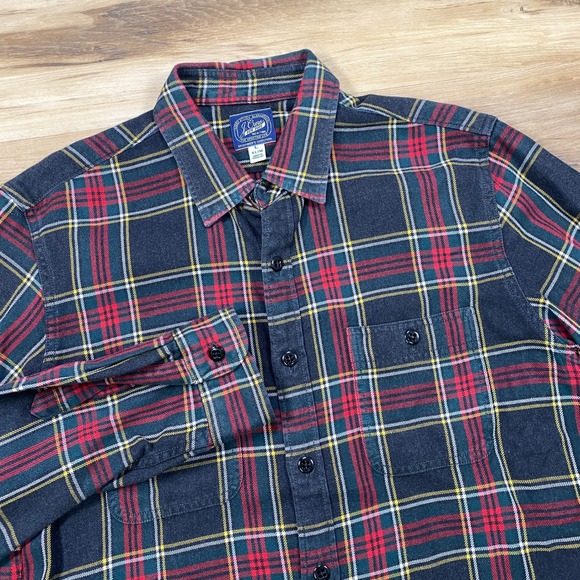 J.Crew Other - J.Crew Flannel Shirt Mens Large Slim Heritage Plaid Cotton Gray Red Classic Top